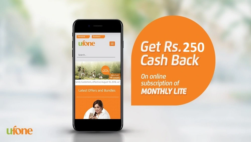 Ufone Monthly Lite Cashback Offer pic